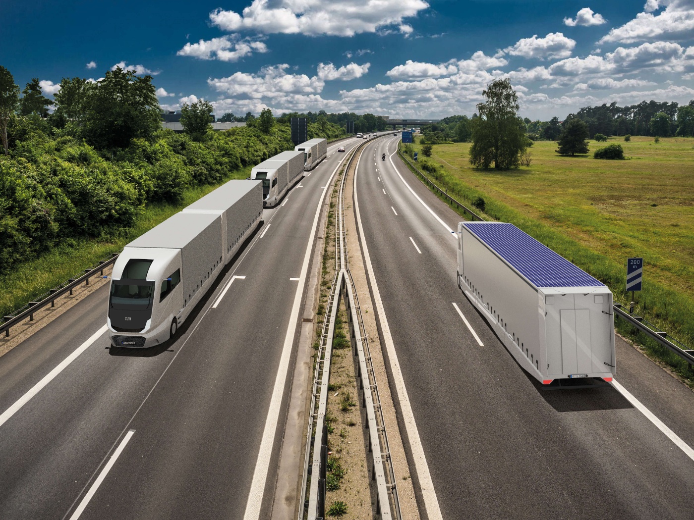 Autobahn mit Lkw
