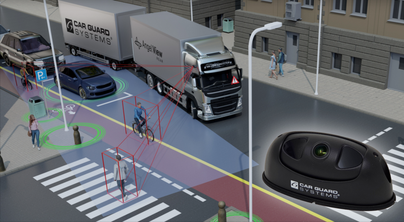 Die Kamera Turn Angel View® erkennt Personen in Echtzeit und kann diese von anderen Hindernissen unterscheiden. Bild: Car Guard Systems