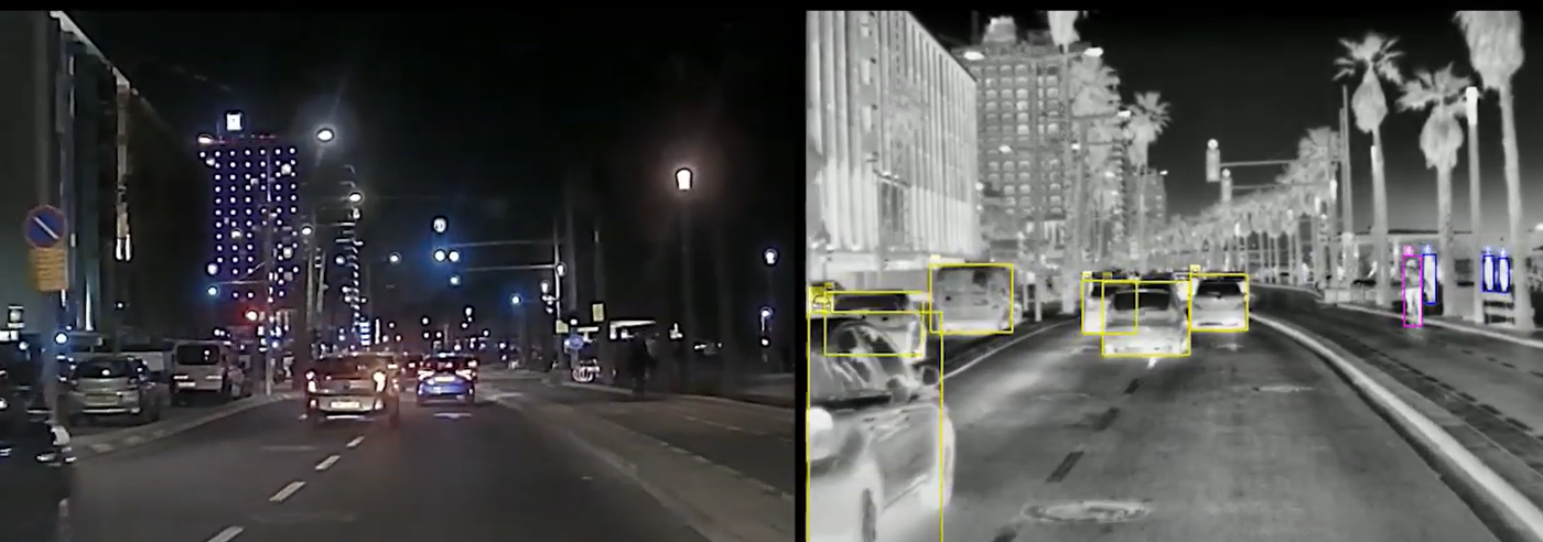 ADASKY’s thermal sensor system detects objects even in bad lighting. Photo: ADASKY 