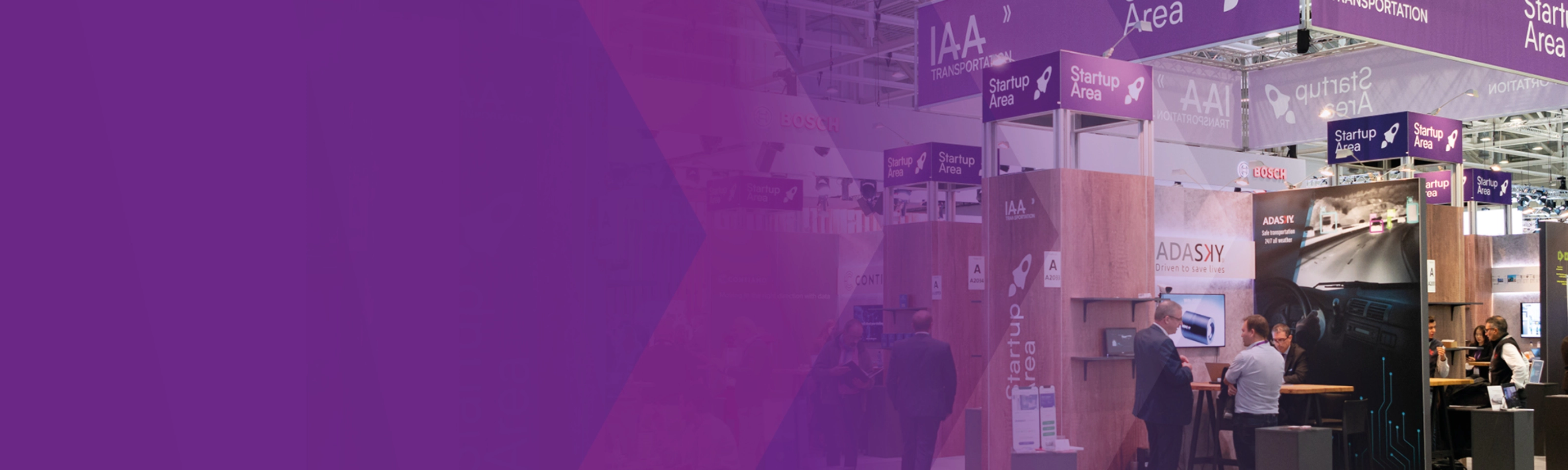 Startup Area booths at the IAA Transportation trade fair.