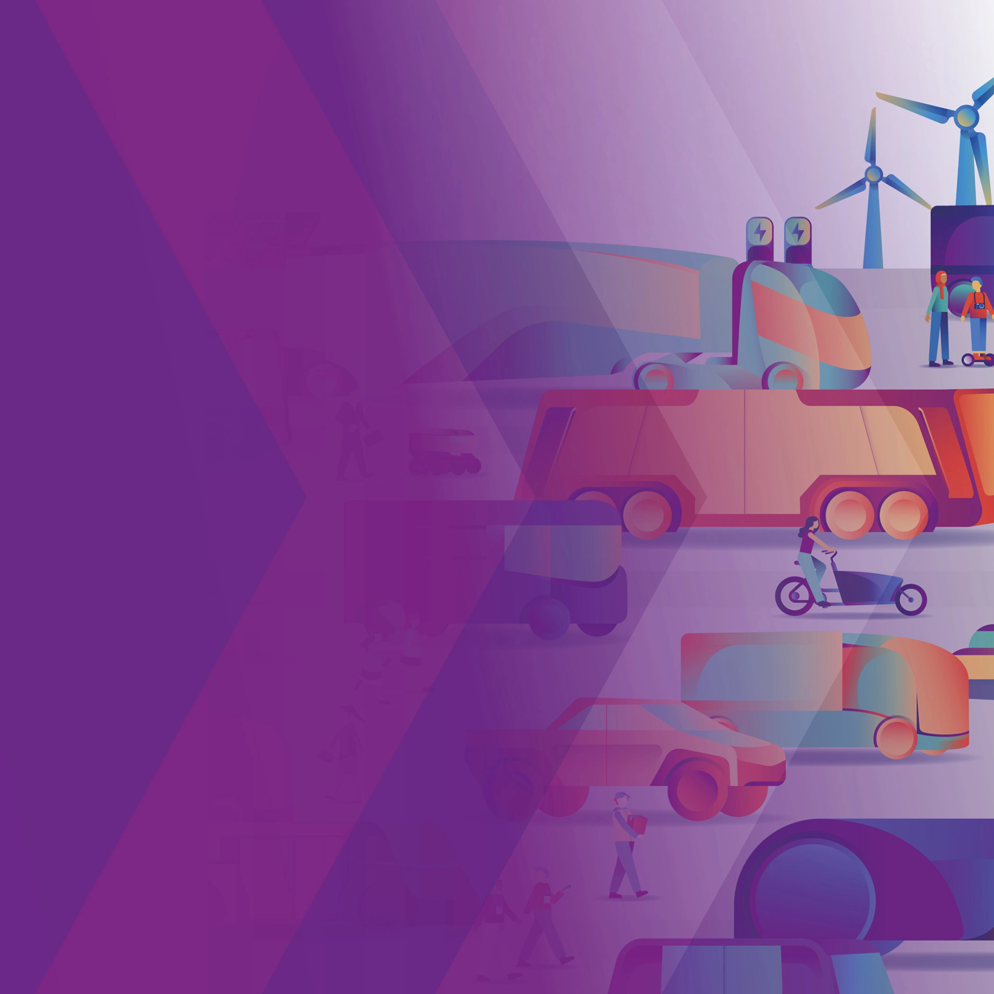 Headerbanner zur IAA Transportation mit Mobilitäts-Illustration.