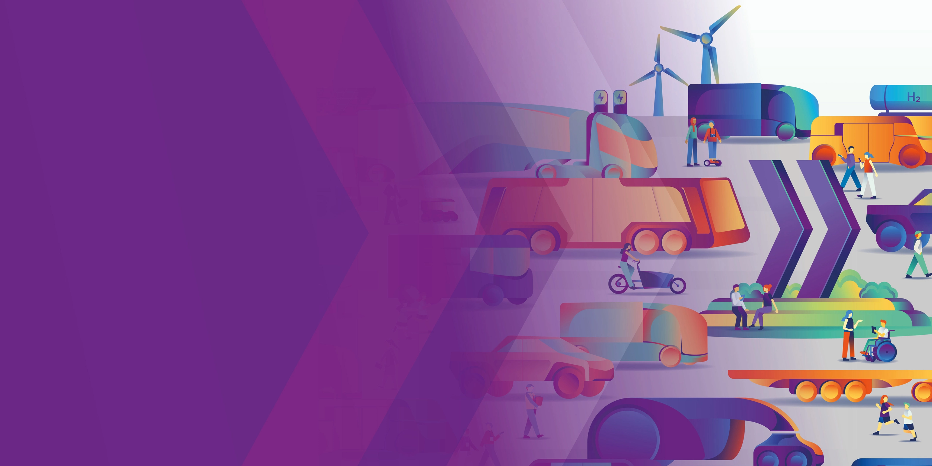 Headerbanner zur IAA Transportation mit Mobilitäts-Illustration.