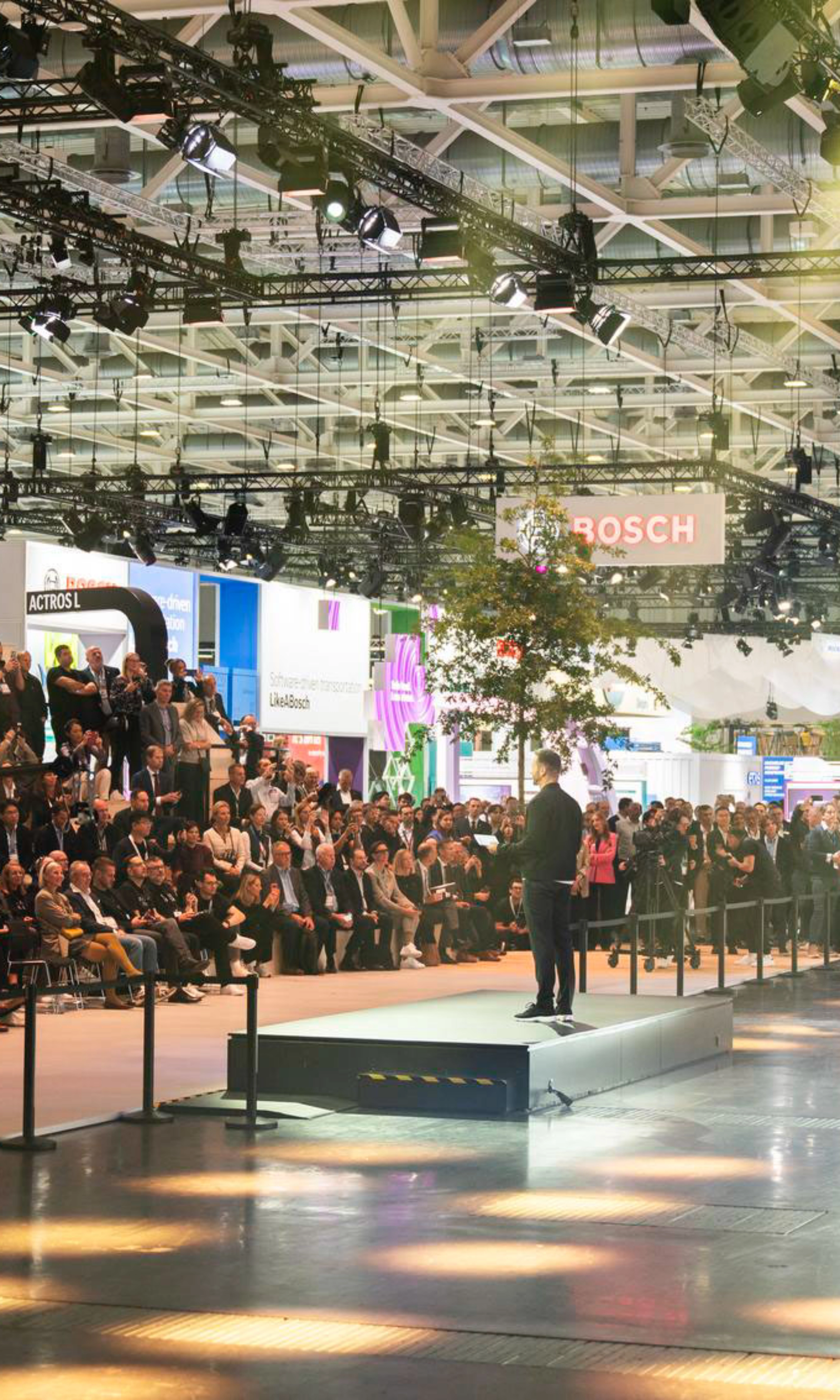 Electric truck presentation in front of a large audience at IAA Transportation.