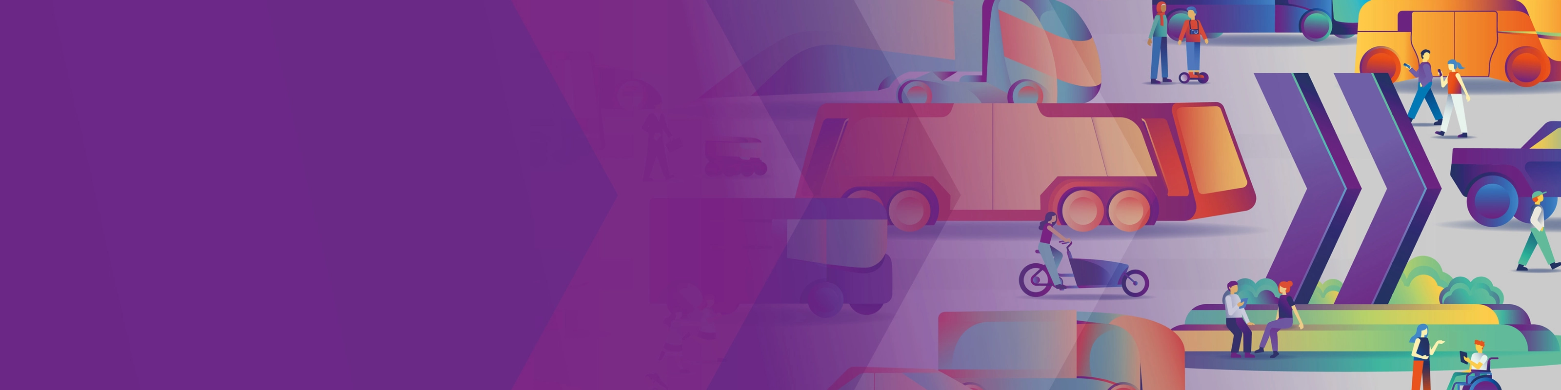 Headerbanner zur IAA Transportation mit Mobilitäts-Illustration.