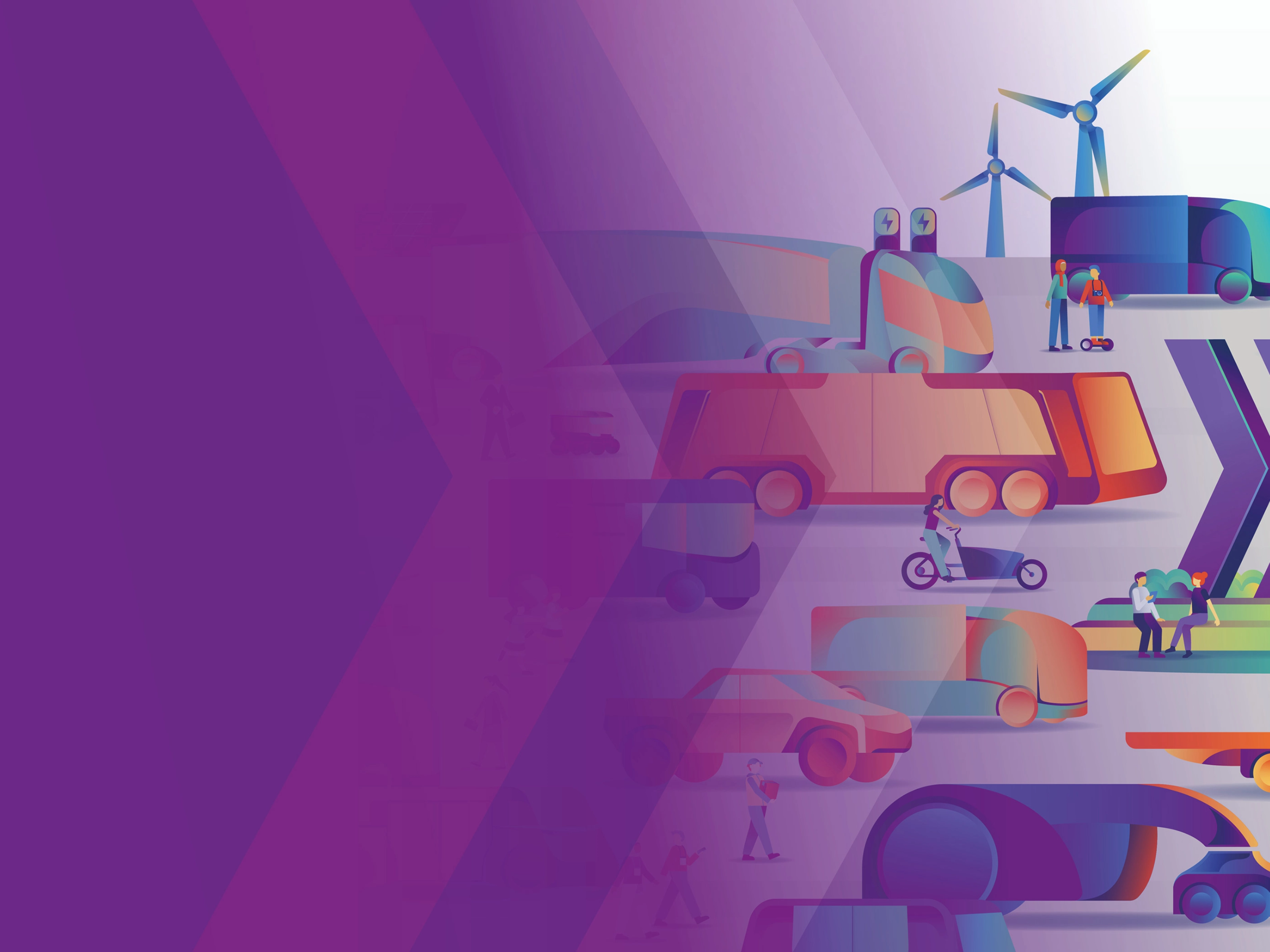 Headerbanner zur IAA Transportation mit Mobilitäts-Illustration.