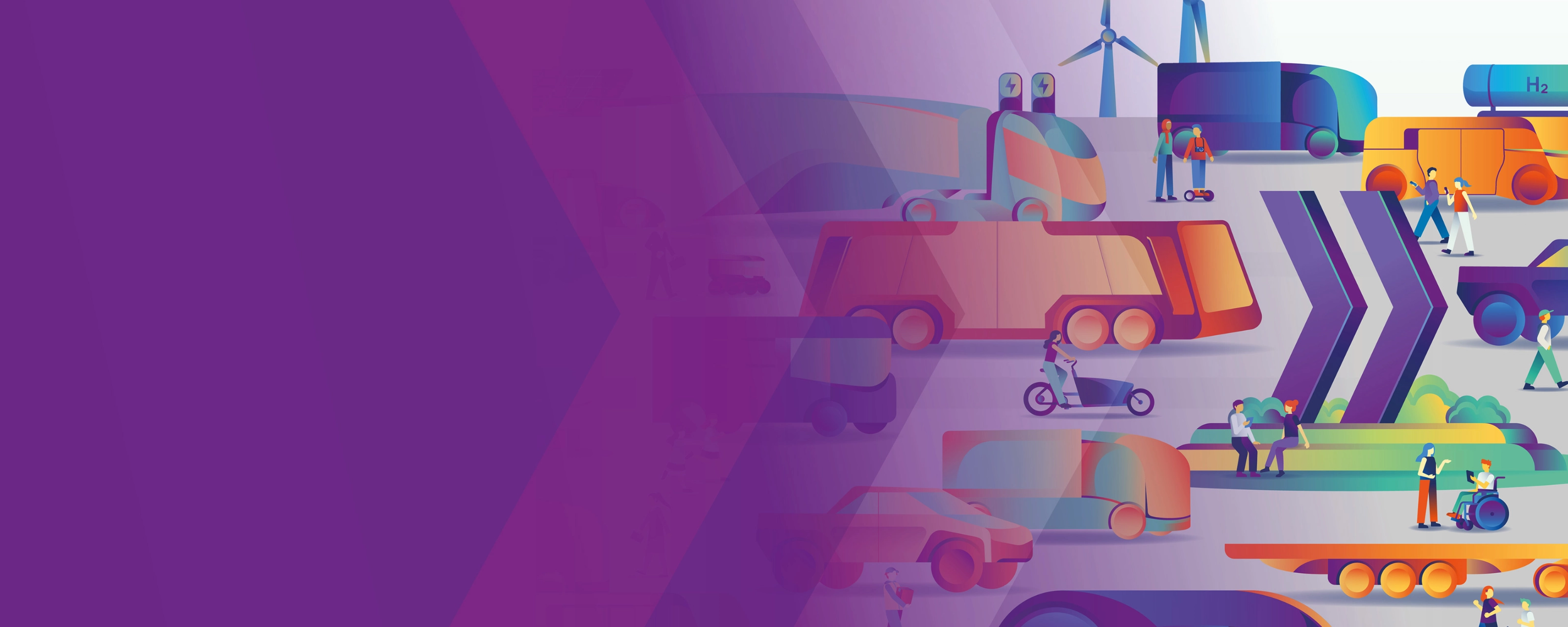 Headerbanner zur IAA Transportation mit Mobilitäts-Illustration.