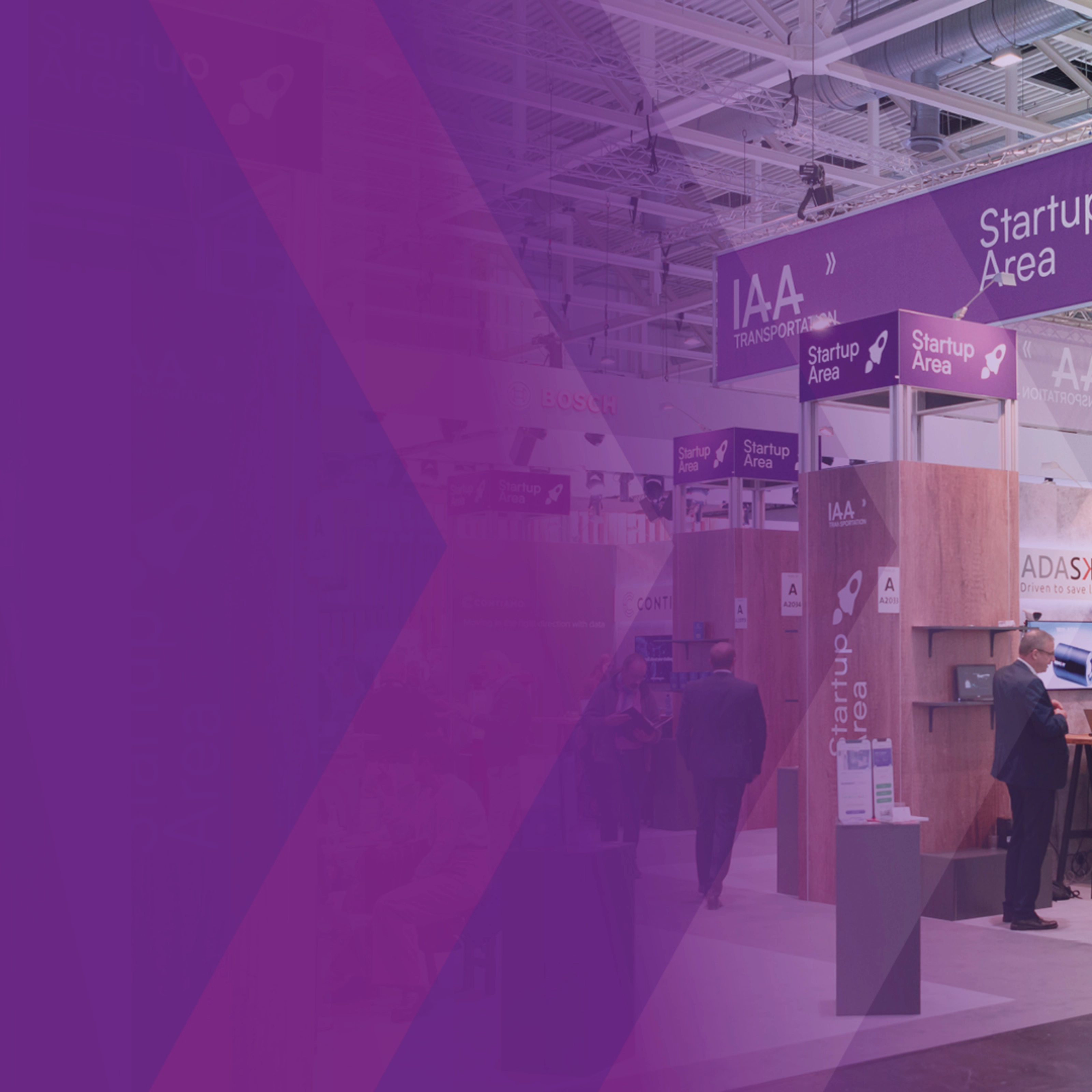 Startup-Area-Stände auf der IAA-Transportation-Messe.