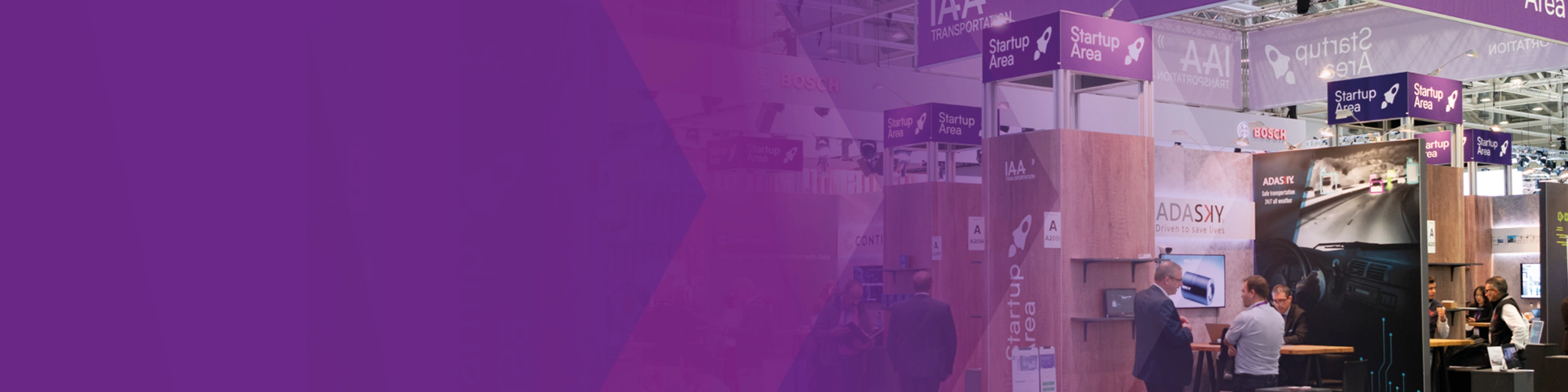 Startup-Area-Stände auf der IAA-Transportation-Messe.