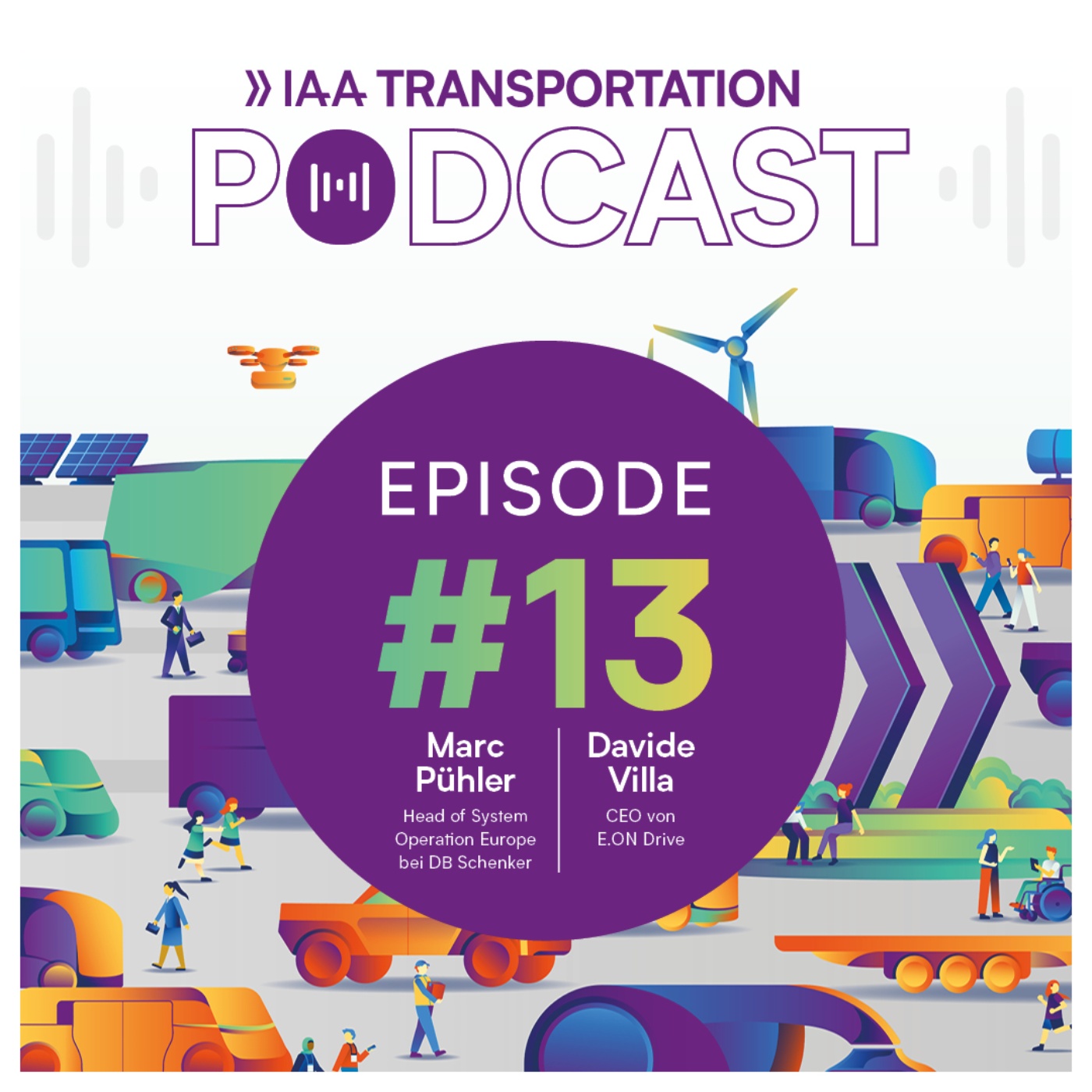 Web-Cover des IAA Transportation Podcast Episode 13 mit Marc Puhler und Davide Villa.