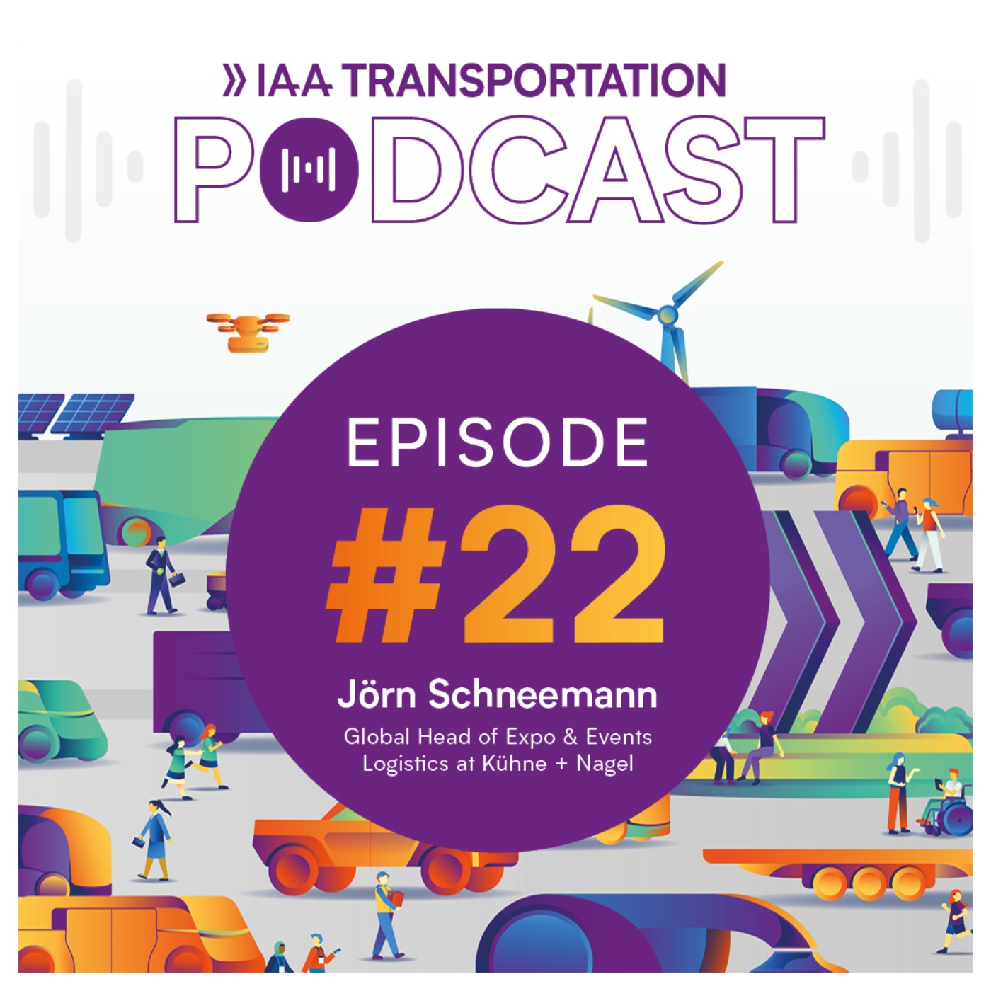 Podcast cover for IAA Transportation, Episode 22 with Jörn Schneemann.