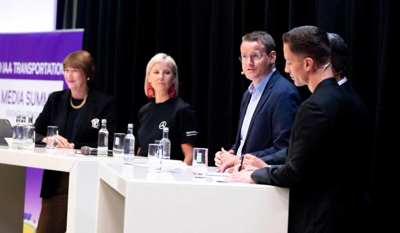 Four panelists discuss transport topics at the IAA Transportation Media Summit.