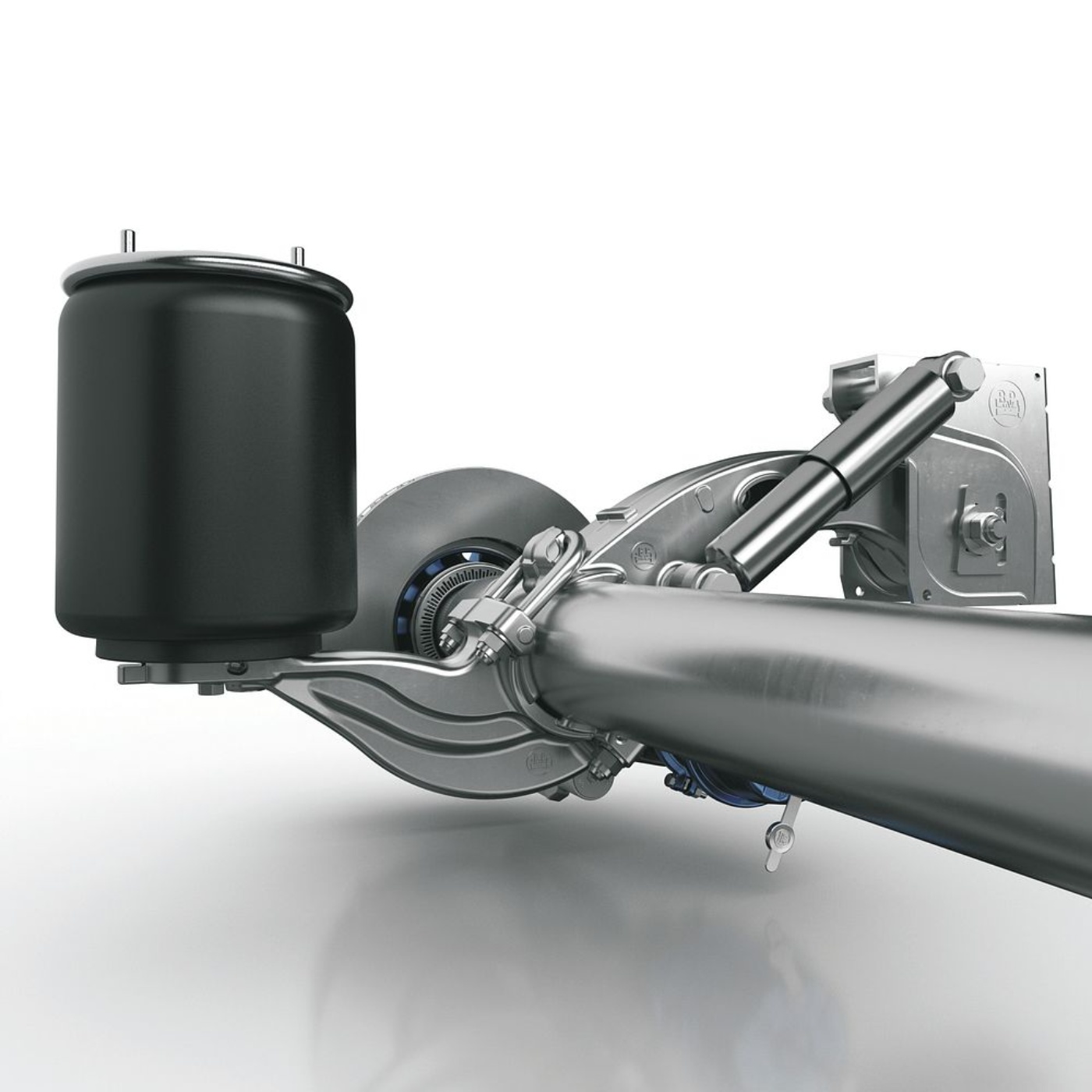 BPW trailer axle with air suspension shown in a product rendering.