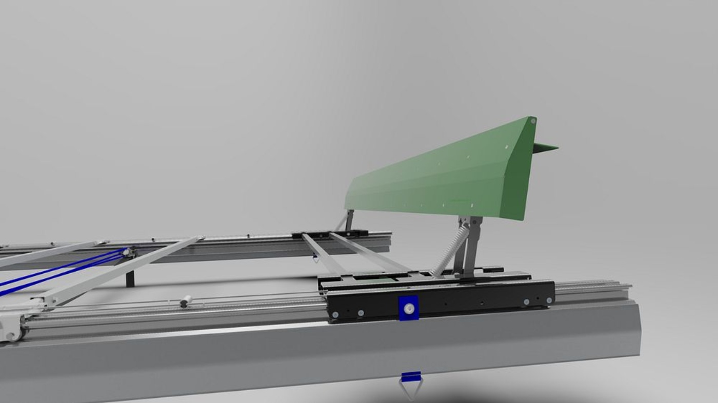 BPW trailer chassis with a highlighted aerodynamic side panel in a product rendering.
