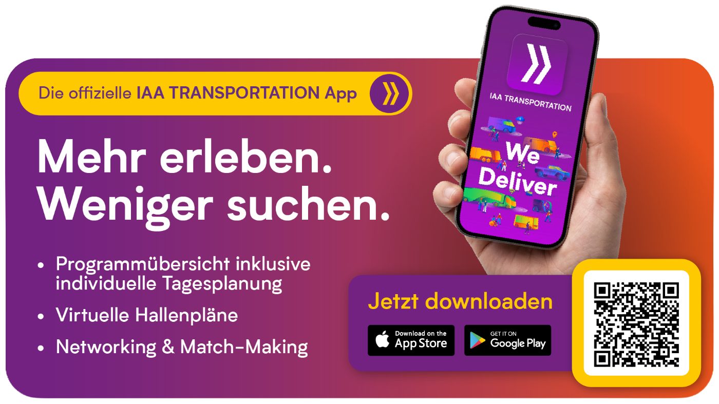 IAA TRANSPORTATION App zur Suche nach Ausstellern, Produkten und Kontakten.