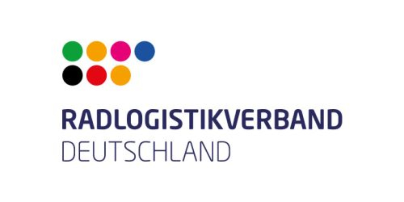 Logo of the Radlogistikverband Deutschland with multicolored circles above the text.